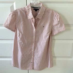 TOMMY HILFIGER Short Sleeve Button Down pink/navy
